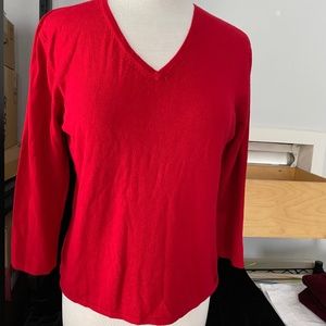 Red v-neck Spense sweater